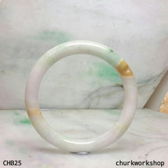 Natural multi-color jade bangle