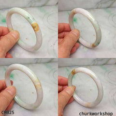 Natural multi-color jade bangle