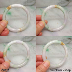 Natural multi-color jade bangle