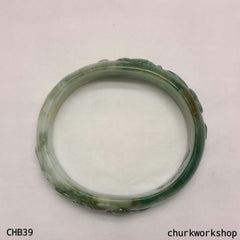 Multi-color jade bangle