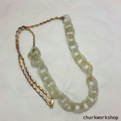 18K gold natural  jade necklace,