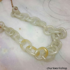 18K gold natural  jade necklace,