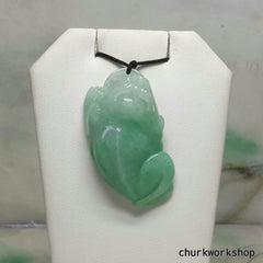 Jade lucky toad pendant