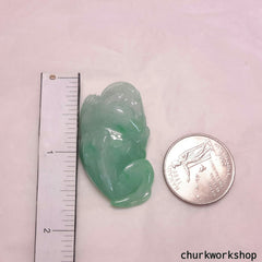 Jade lucky toad pendant