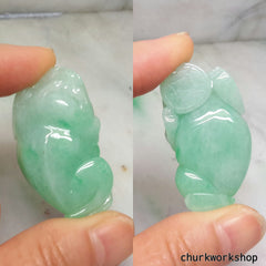 Jade lucky toad pendant
