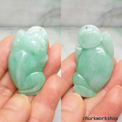 Jade lucky toad pendant