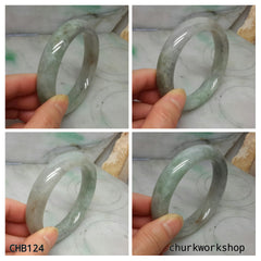 Natural color jadeite bangle, lavender bangle, light green and lavender jade bangle
