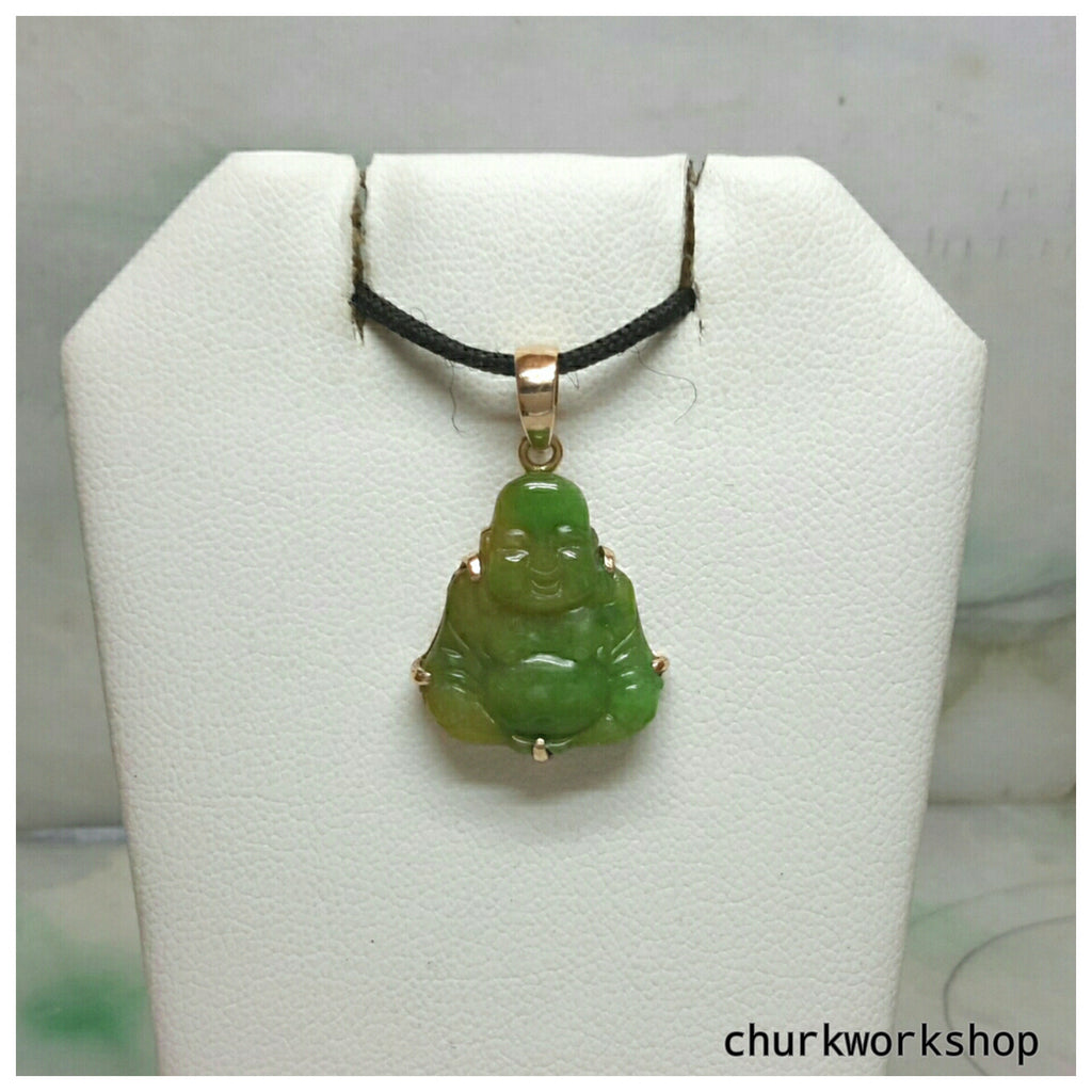 Small jade happy Buddha pendant