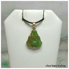 Small jade happy Buddha pendant