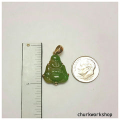 Small jade happy Buddha pendant