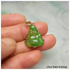 Small jade happy Buddha pendant