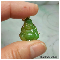 Small jade happy Buddha pendant