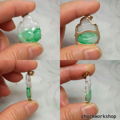 Green jade happy Buddha pendant