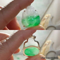 Green jade happy Buddha pendant