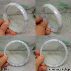 Upper arm lavender jade bangle, exlarge lavender jade bangle