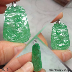 Green jade pendant, jade carved pendant