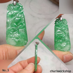 Green jade pendant, jade carved pendant