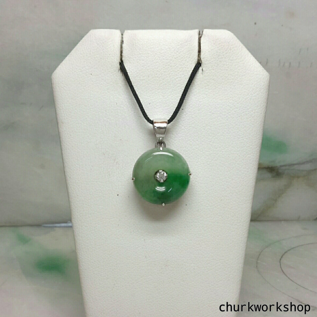 Jade donut pendant 14K gold