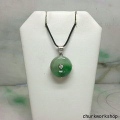 Jade donut pendant 14K gold