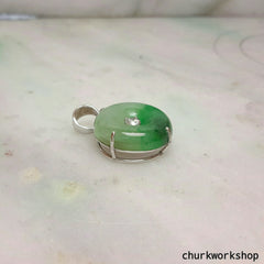 Jade donut pendant 14K gold