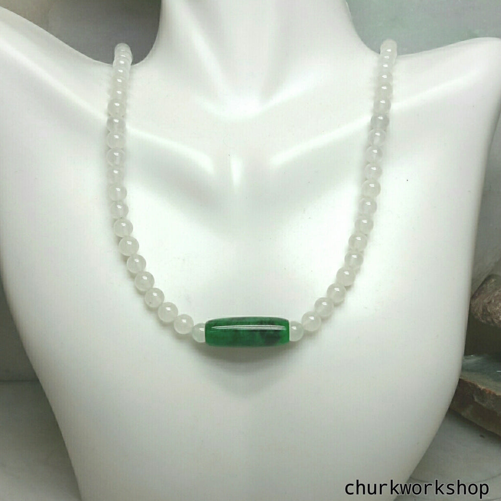 Reserved for lucky mum White jade beads necklace