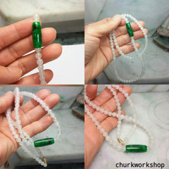 Reserved for lucky mum White jade beads necklace