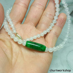 Reserved for lucky mum White jade beads necklace