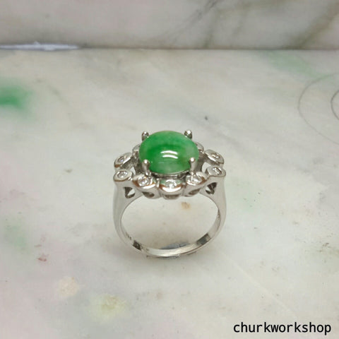 Green color jade ring