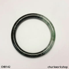 Natural dark green jade bangle