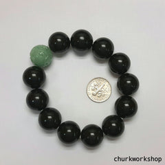 Black beads jade bracelet