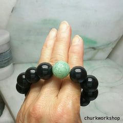 Black beads jade bracelet
