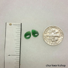 Dark green jade ear studs