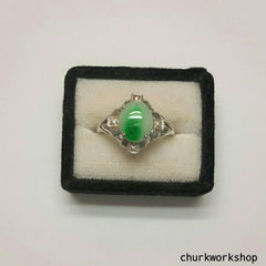 Silver jade ring