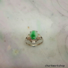 Silver jade ring