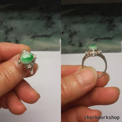 Silver jade ring