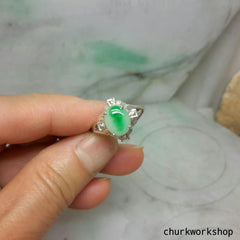 Silver jade ring