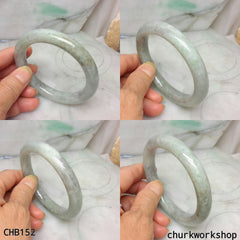 Light green mix with grayish lavender jade bangle