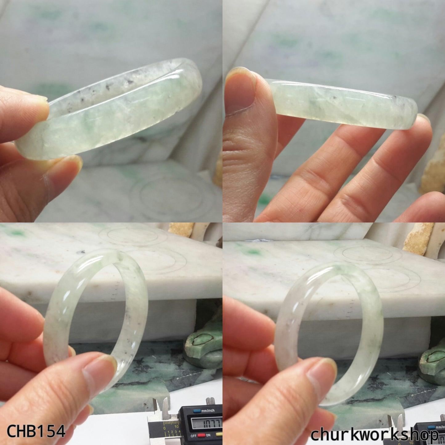 Small icy jade bangle