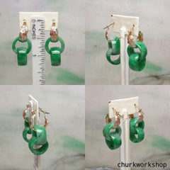 Reserved for Wendy Double jade ring dangling earrings
