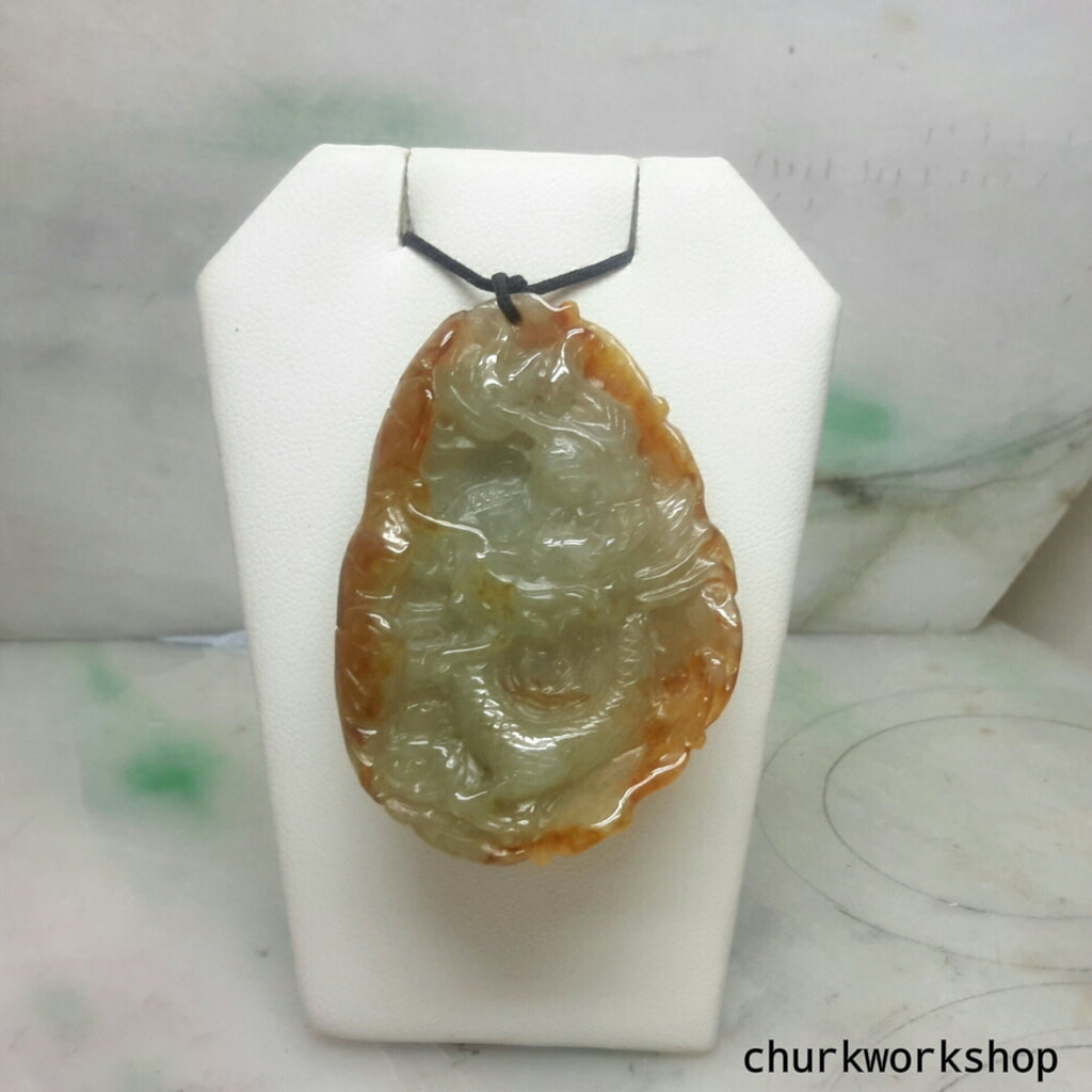 Red jade dragon pendant