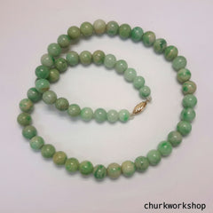 Green jade beads necklace