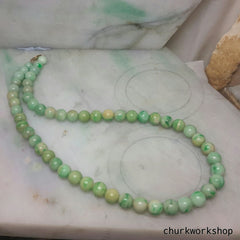 Green jade beads necklace