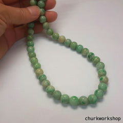 Green jade beads necklace