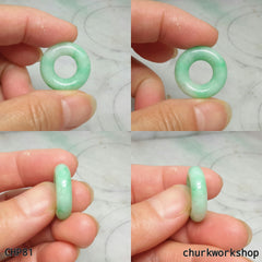 Light apple green round jade pendant, jade donut