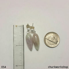 Pale lavender jade earrings
