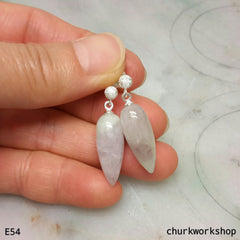Pale lavender jade earrings