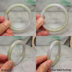 Lavender mix green jade bangle