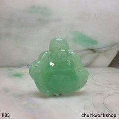 Reserved for Lou Icy green jade happy Buddha pendant