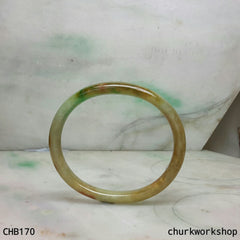 Multi color oval shape jade bangle