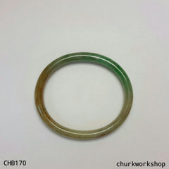 Multi color oval shape jade bangle